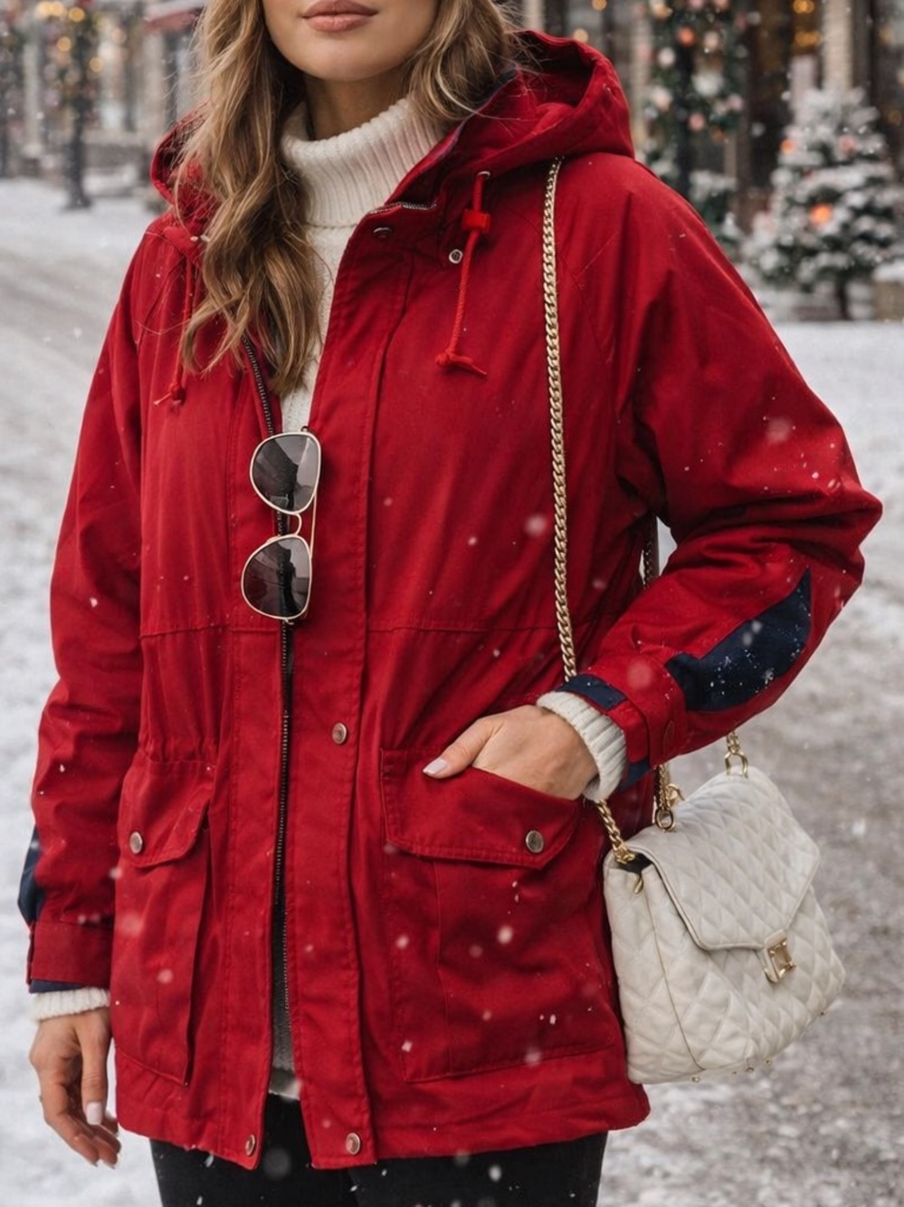 NWT Towne London Fog Red Plaid Lining Winter Coat